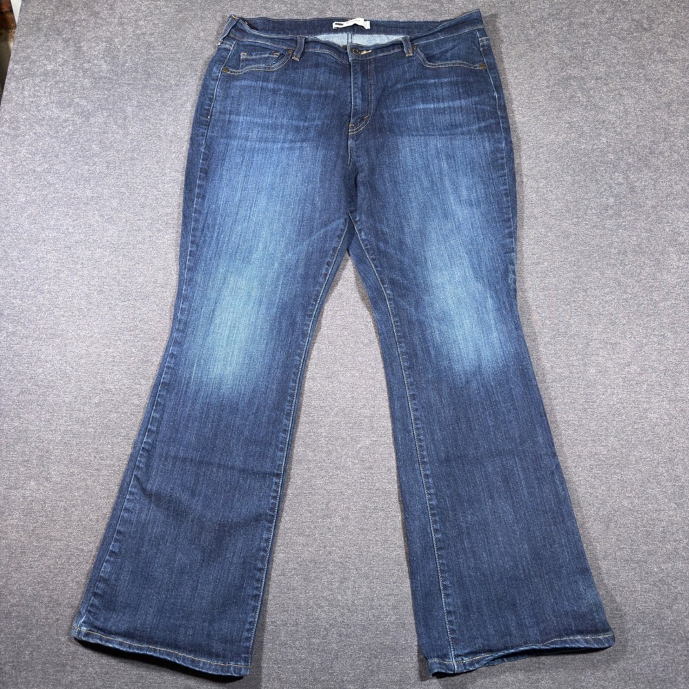 Levis 515 Bootcut Jeans Womens 16 Dark Wash Blue Mid Rise Denim Flap Pocket